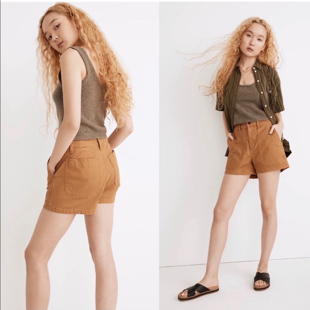 Madewell The Perfect Vintage Military Short In Toffee Beige Tan High Rise 31